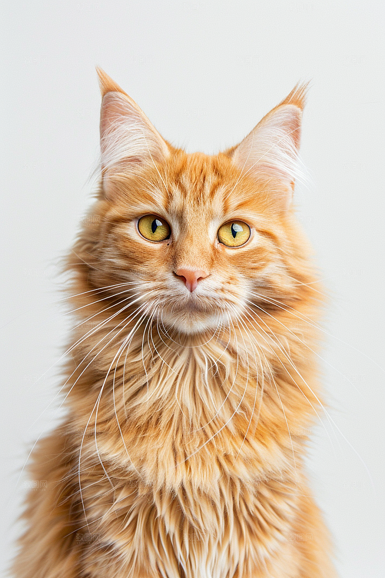 缅因猫毛茸茸小动物摄影图