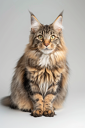 缅因猫家居生活品种猫摄影图