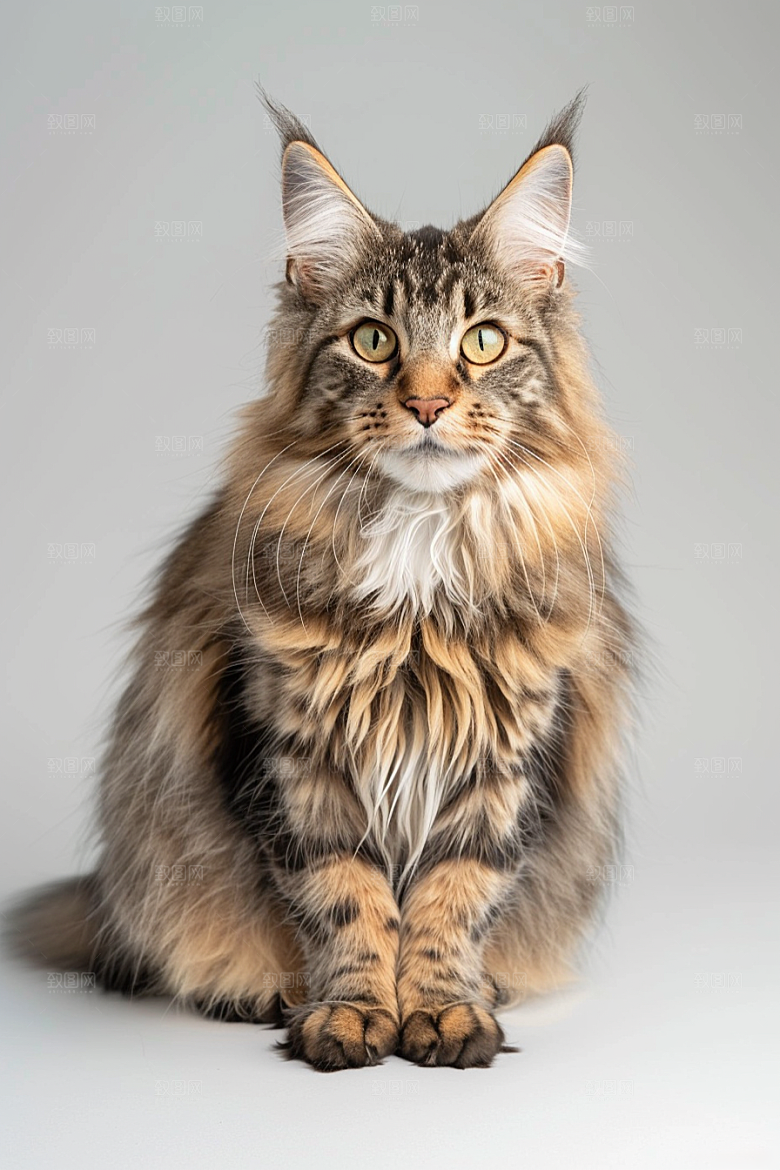 缅因猫家居生活品种猫摄影图