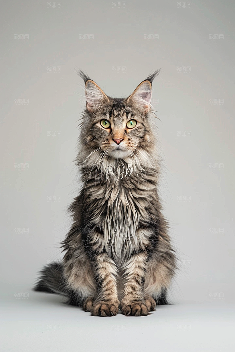 缅因猫高清养宠摄影图