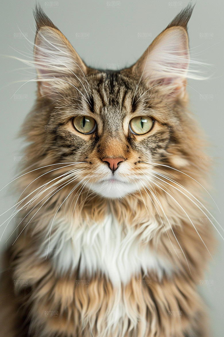 缅因猫长毛猫小动物摄影图