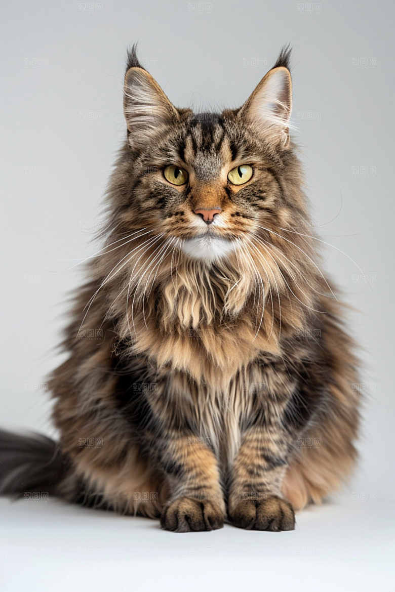 缅因猫小动物养宠摄影图