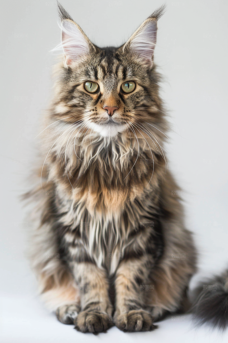 缅因猫小动物养宠摄影图