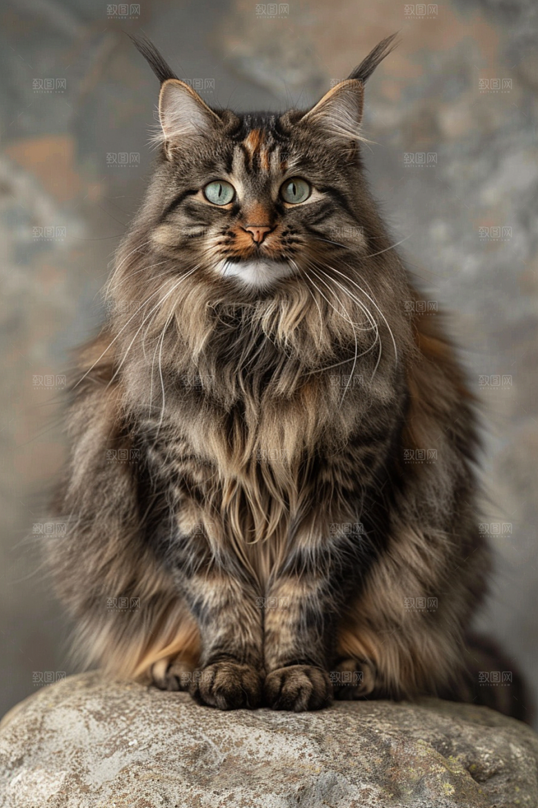 缅因猫长毛猫养宠摄影图