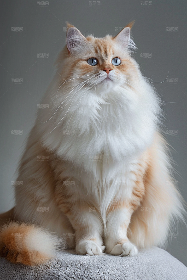 缅因猫毛茸茸养宠摄影图