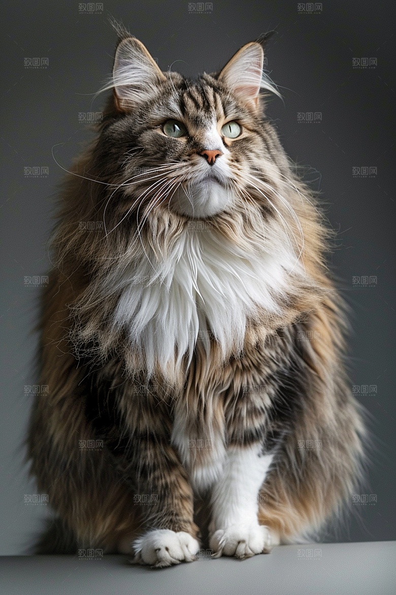 缅因猫品种猫家居生活摄影图