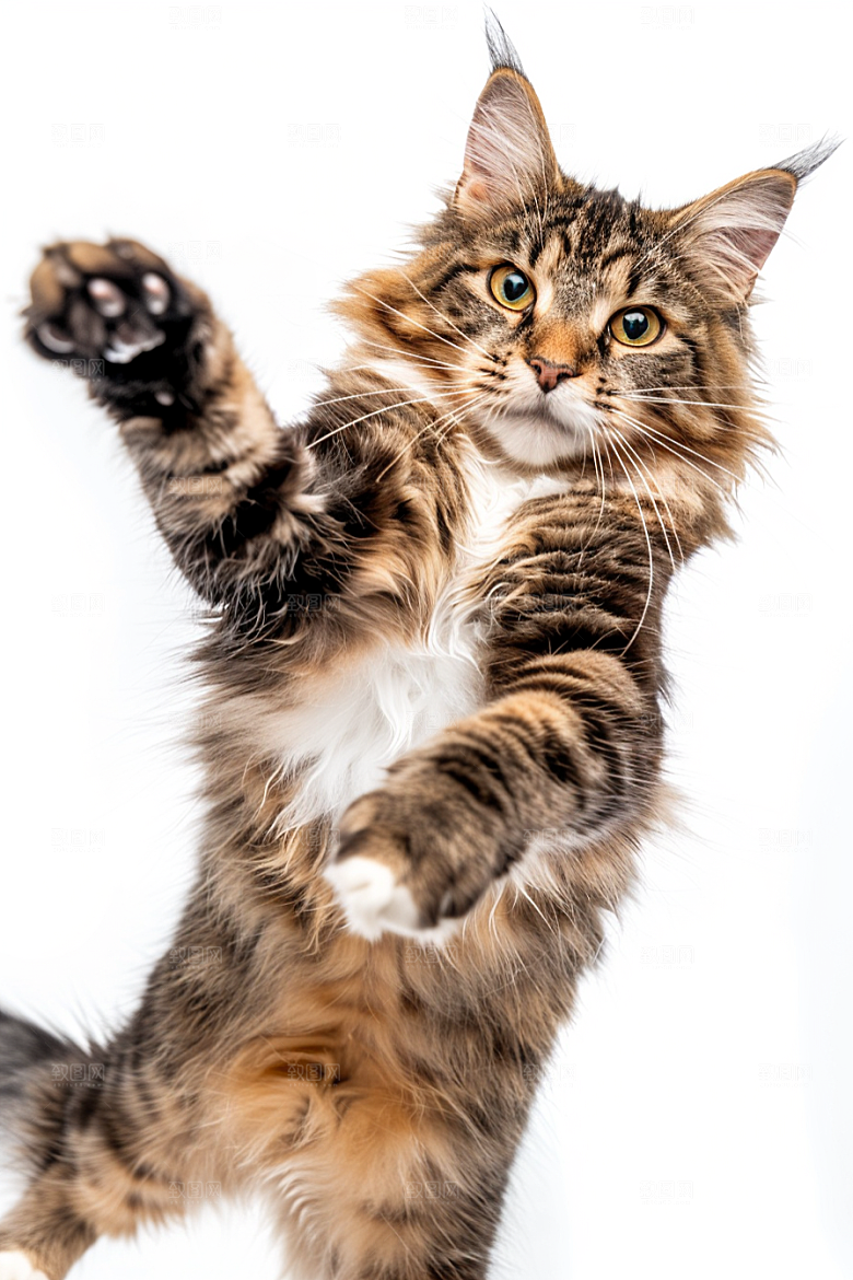 缅因猫家居生活养宠摄影图