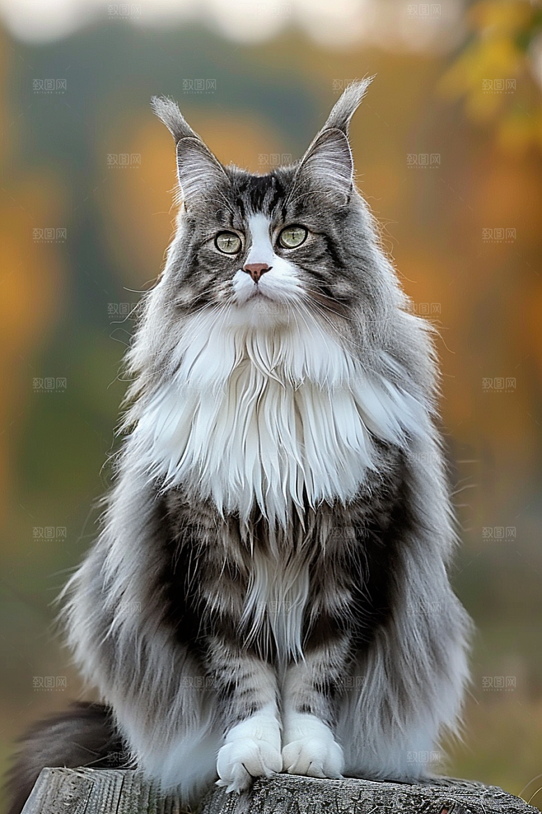 缅因猫可爱高清摄影图