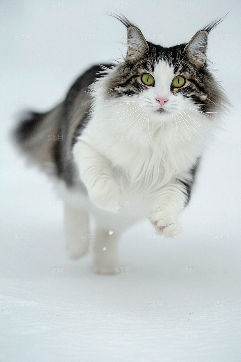 缅因猫养宠可爱摄影图