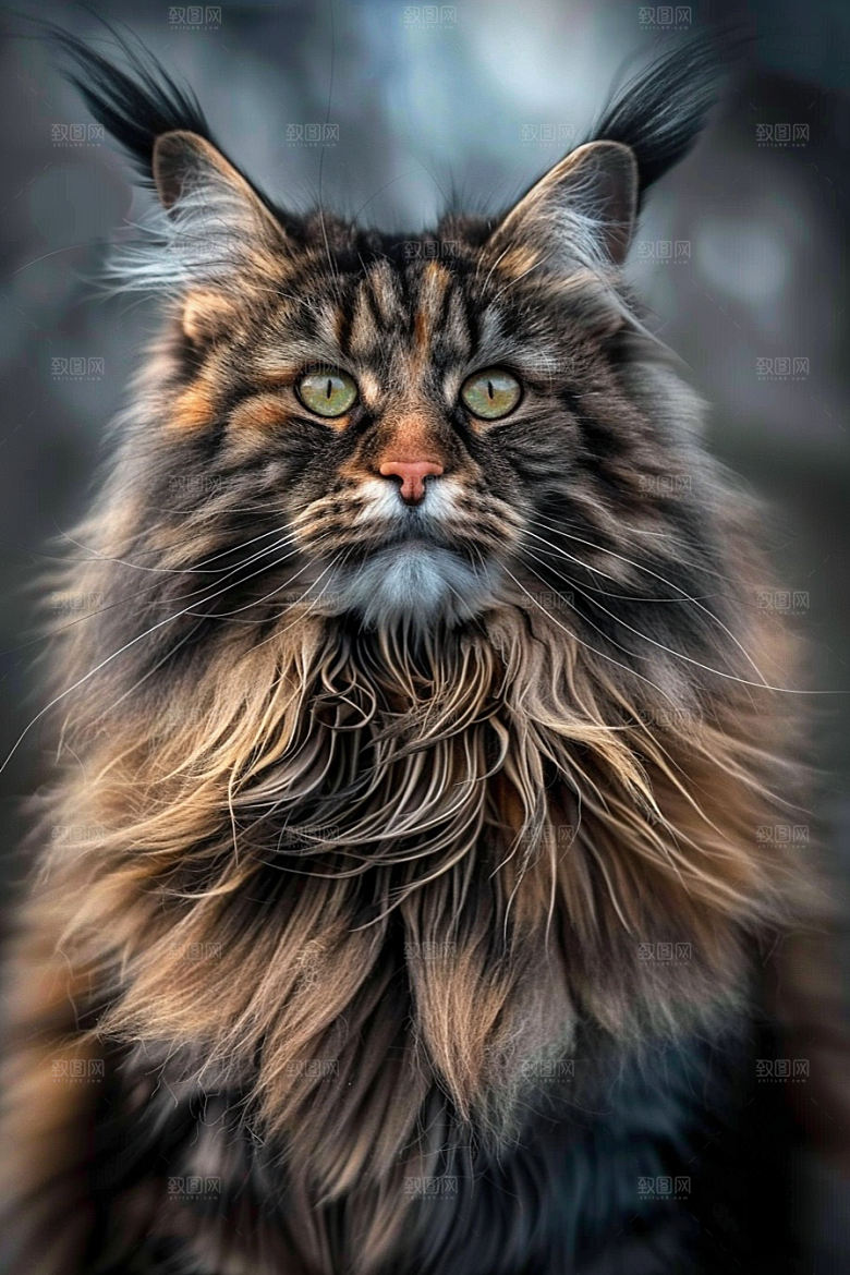 缅因猫宠物猫品种猫摄影图