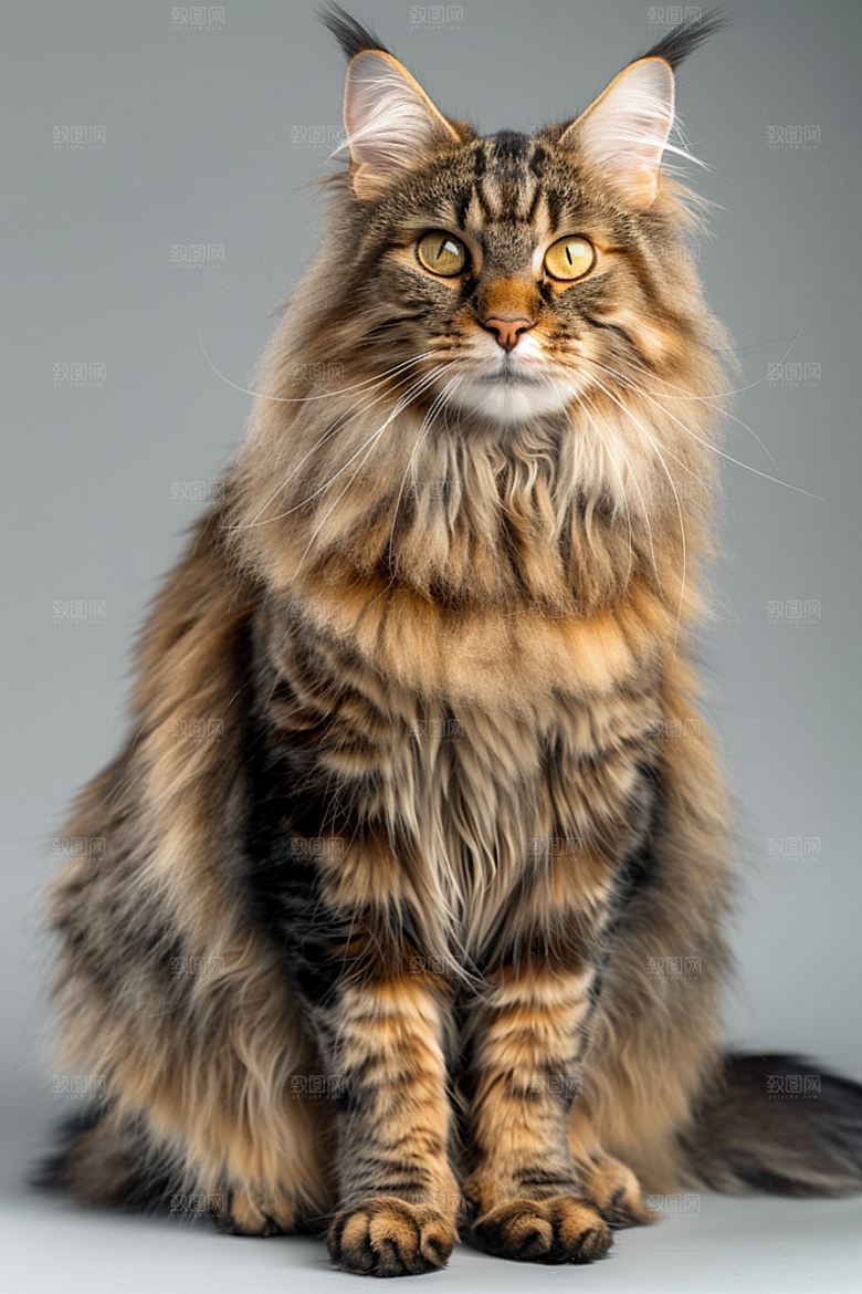 缅因猫可爱养宠摄影图