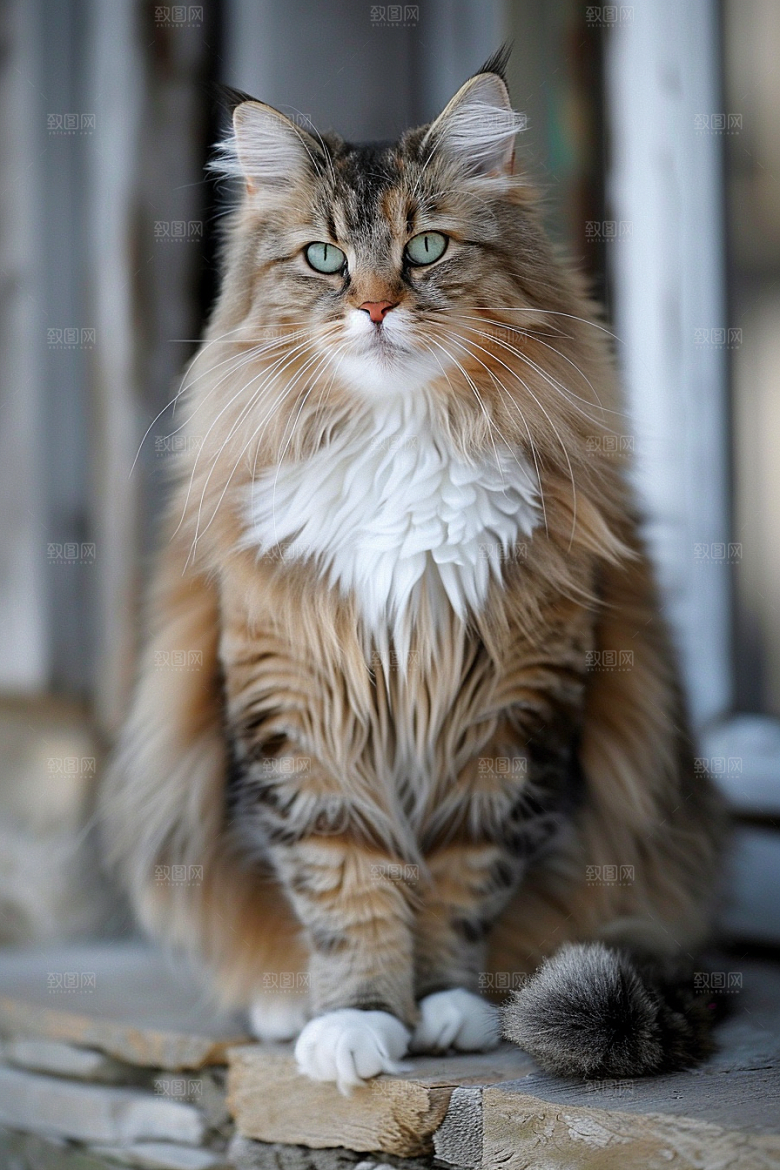 缅因猫宠物猫养宠摄影图