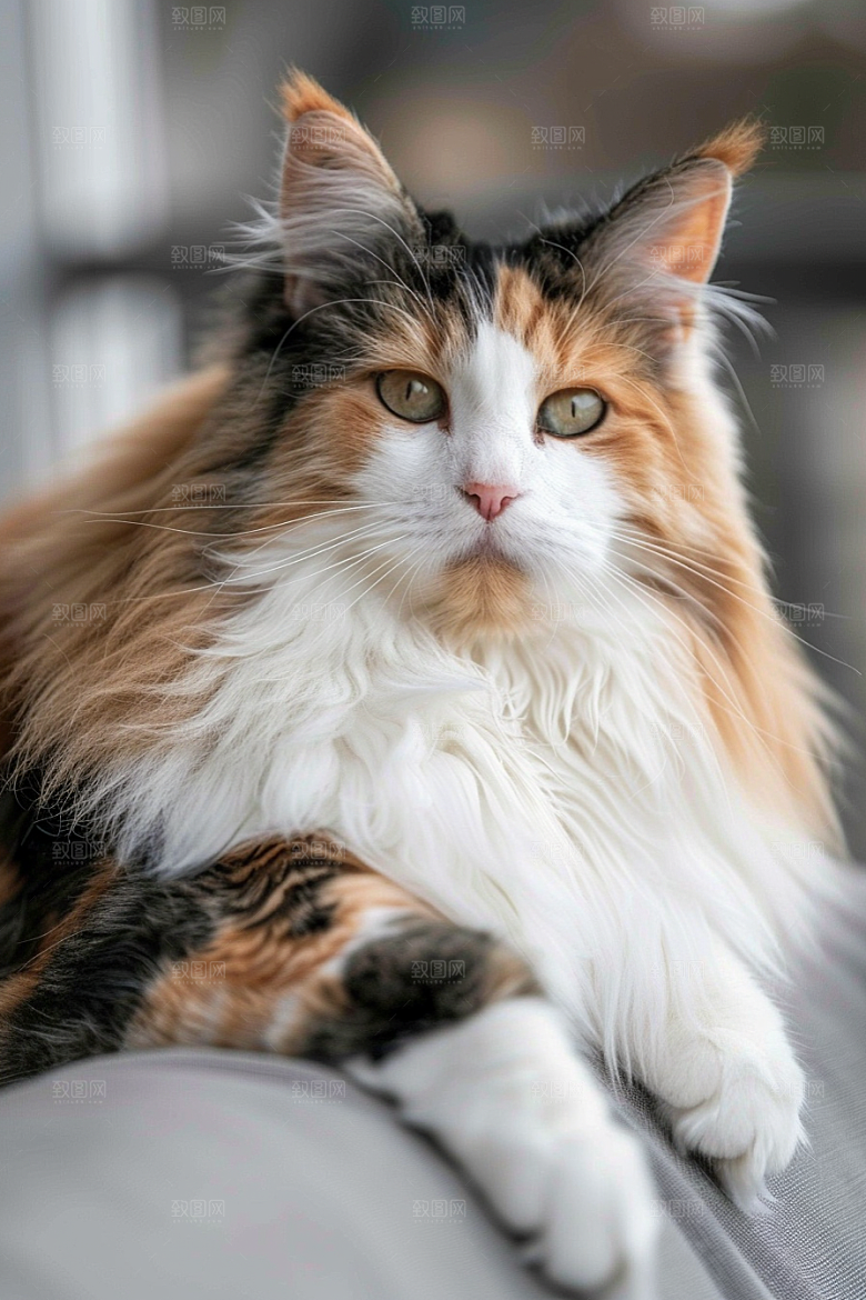 缅因猫小动物宠物猫摄影图