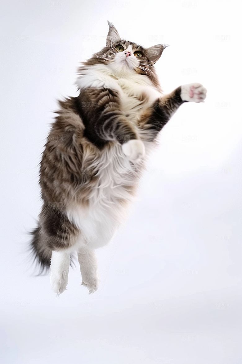 缅因猫高清陪伴摄影图