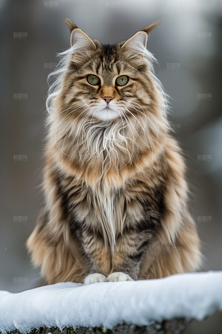 缅因猫长毛猫养宠摄影图