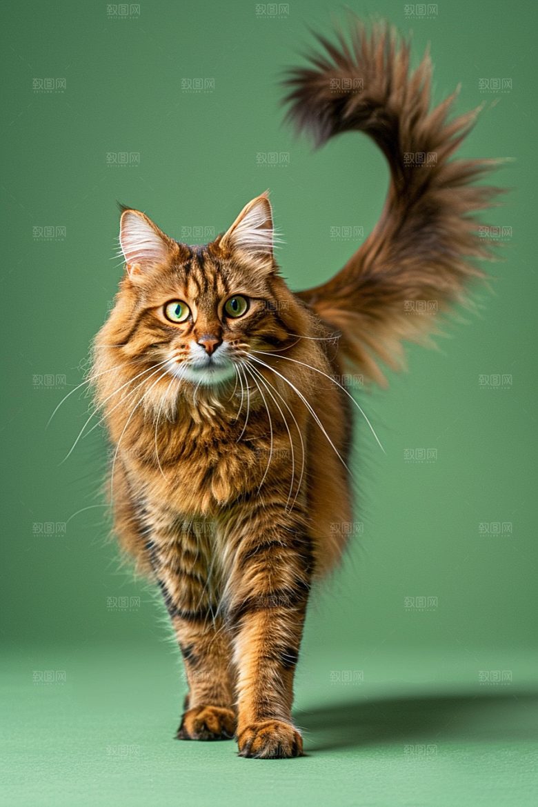 缅因猫可爱毛茸茸摄影图