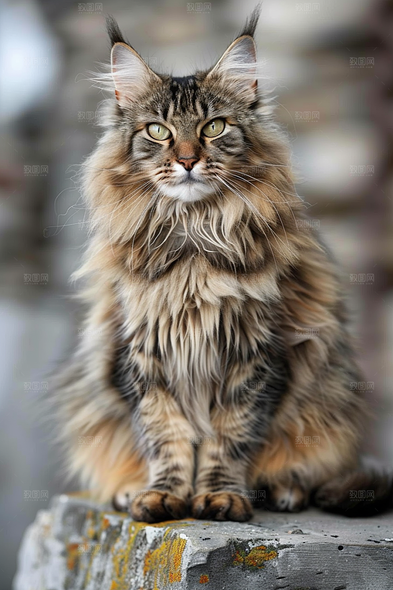 缅因猫可爱小动物摄影图