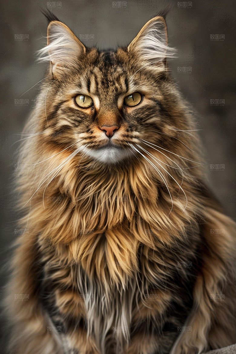 缅因猫高清长毛猫摄影图