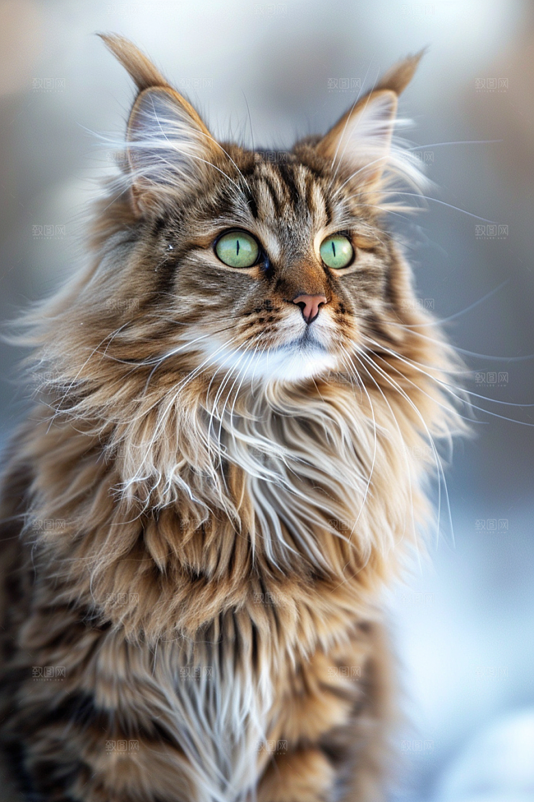 缅因猫家居生活小动物摄影图