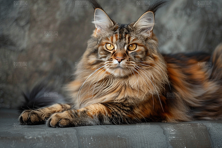 缅因猫小动物宠物猫摄影图