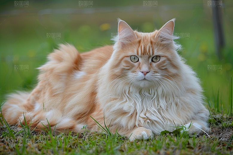 缅因猫陪伴高清摄影图