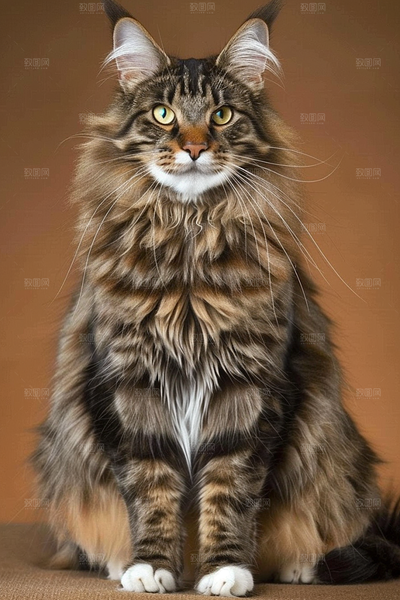 缅因猫宠物猫高清摄影图