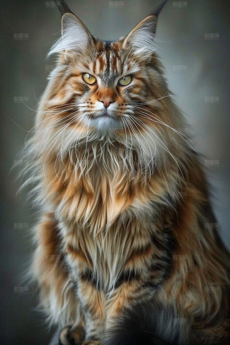 缅因猫高清小动物摄影图