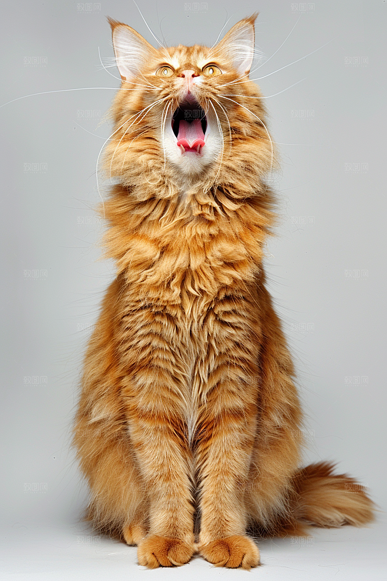 缅因猫长毛猫小动物摄影图