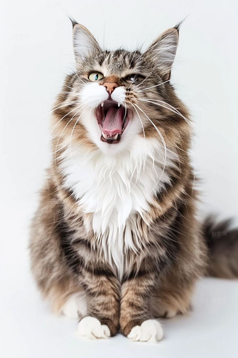 缅因猫可爱养宠摄影图