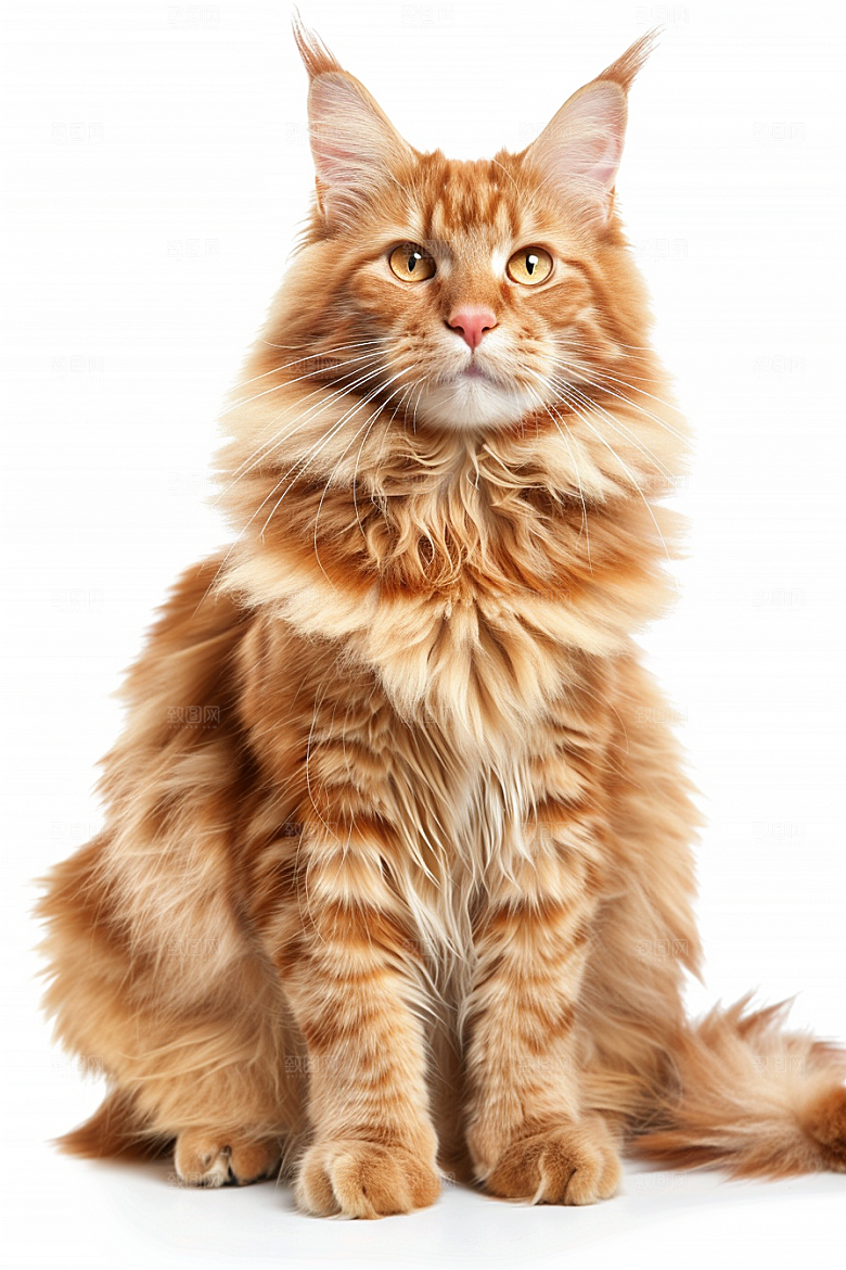 缅因猫品种猫养宠摄影图