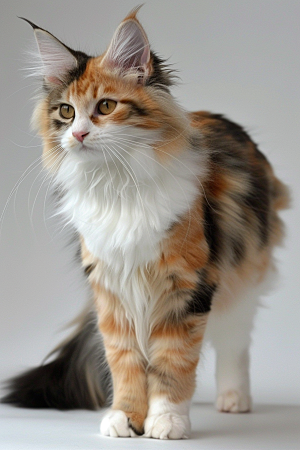 缅因猫陪伴养宠摄影图