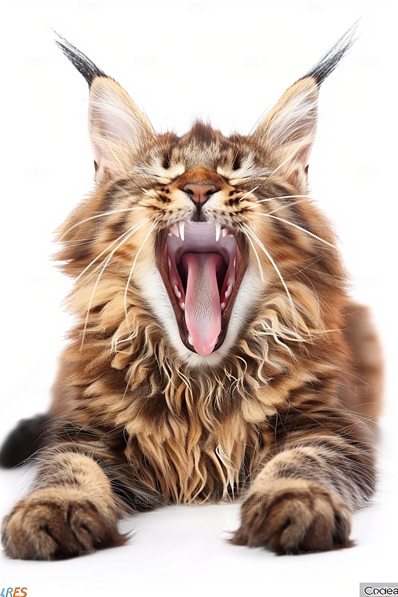 缅因猫毛茸茸宠物猫摄影图