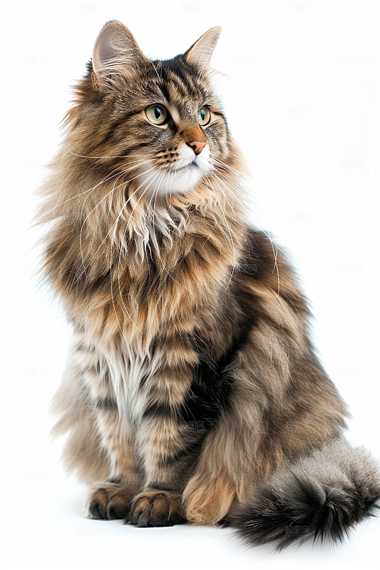 缅因猫毛茸茸长毛猫摄影图