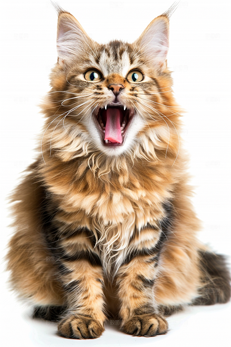 缅因猫陪伴可爱摄影图