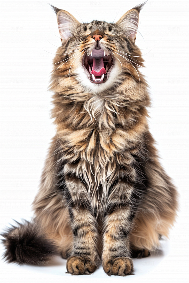 缅因猫家居生活小动物摄影图