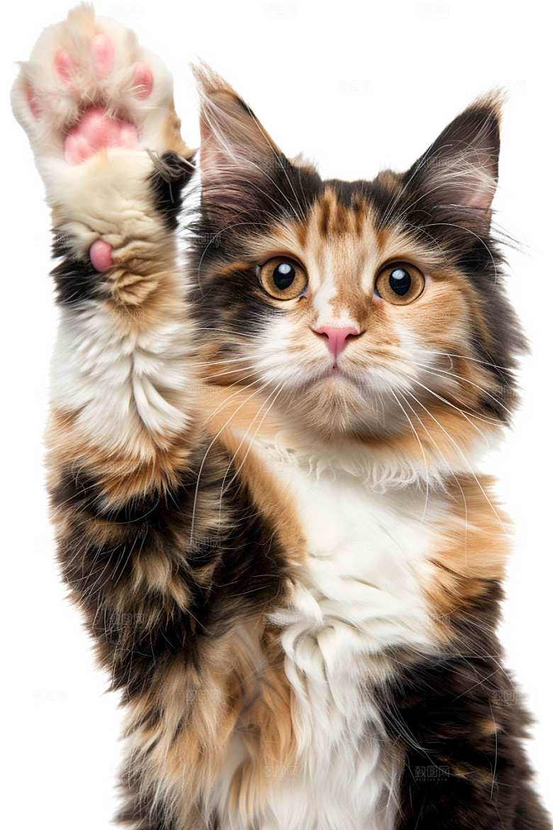 缅因猫陪伴宠物猫摄影图