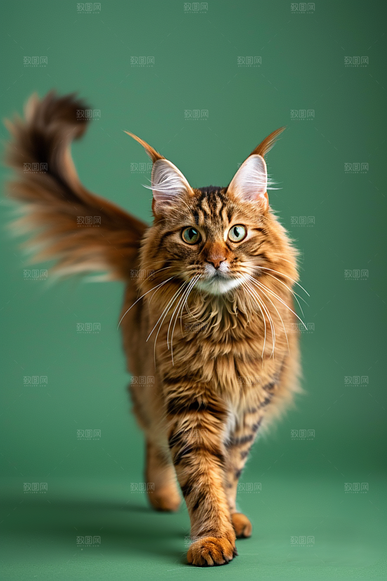 缅因猫长毛猫小动物摄影图