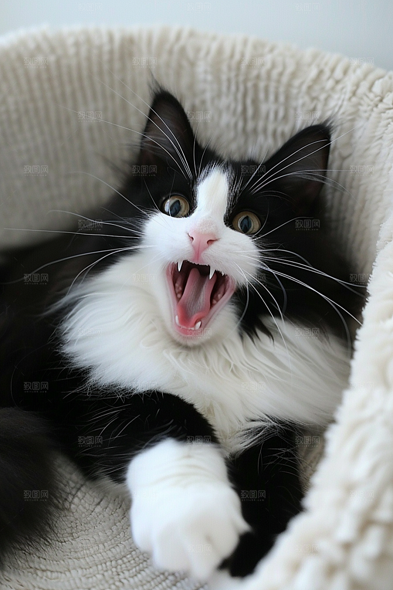 缅因猫毛茸茸小动物摄影图