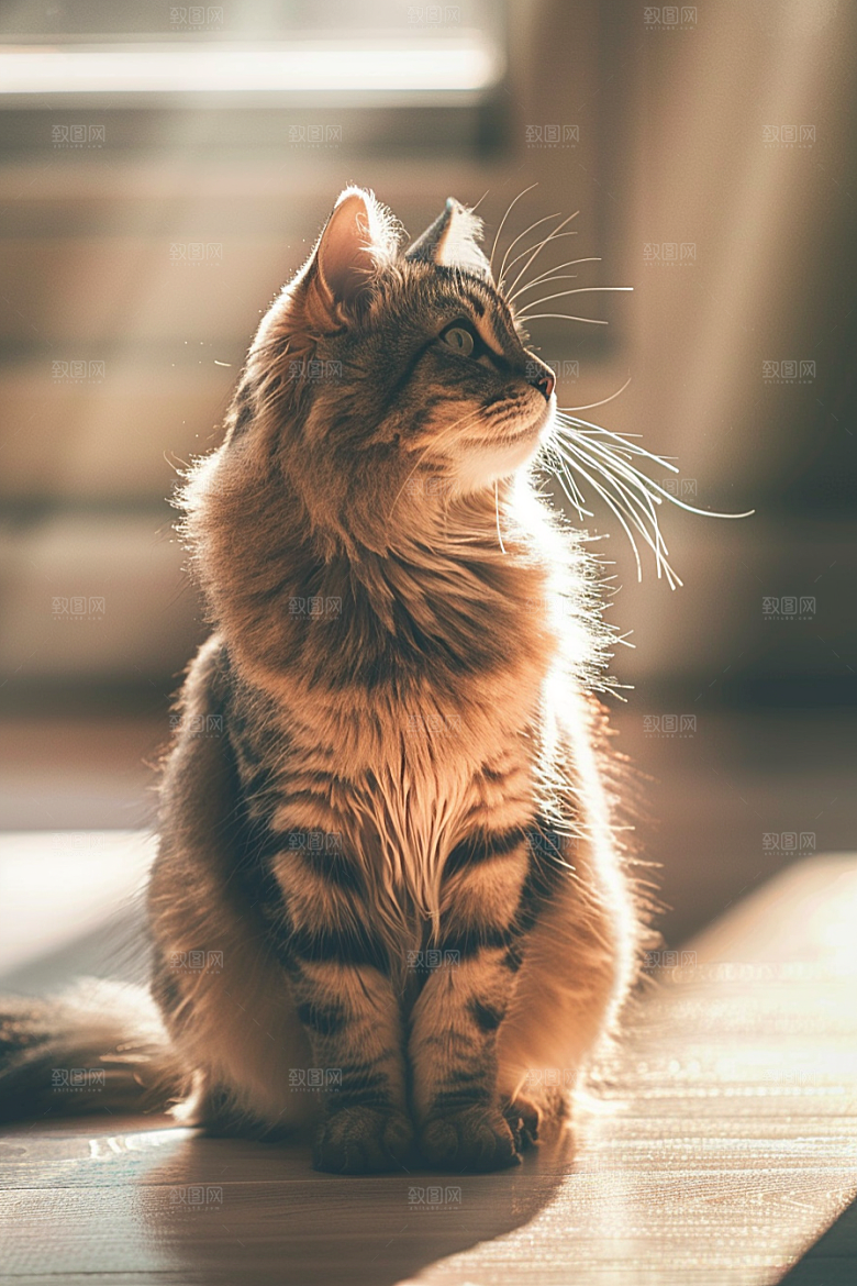 缅因猫品种猫小动物摄影图