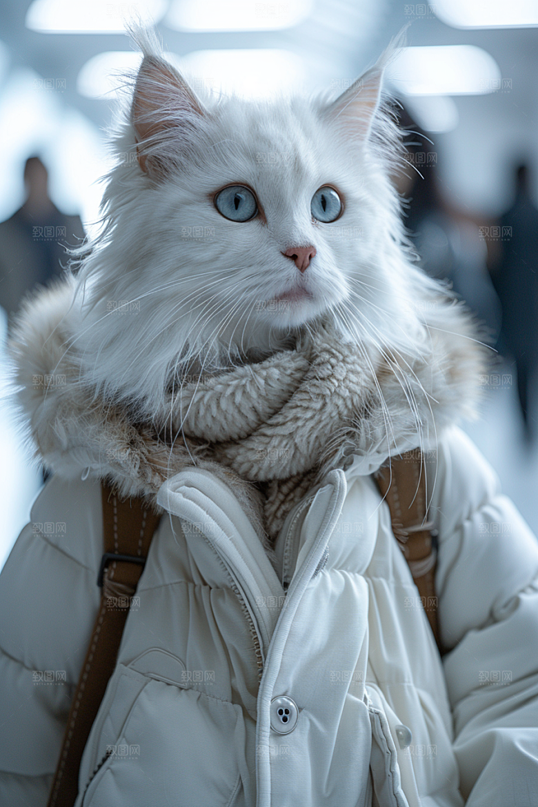 缅因猫家居生活陪伴摄影图