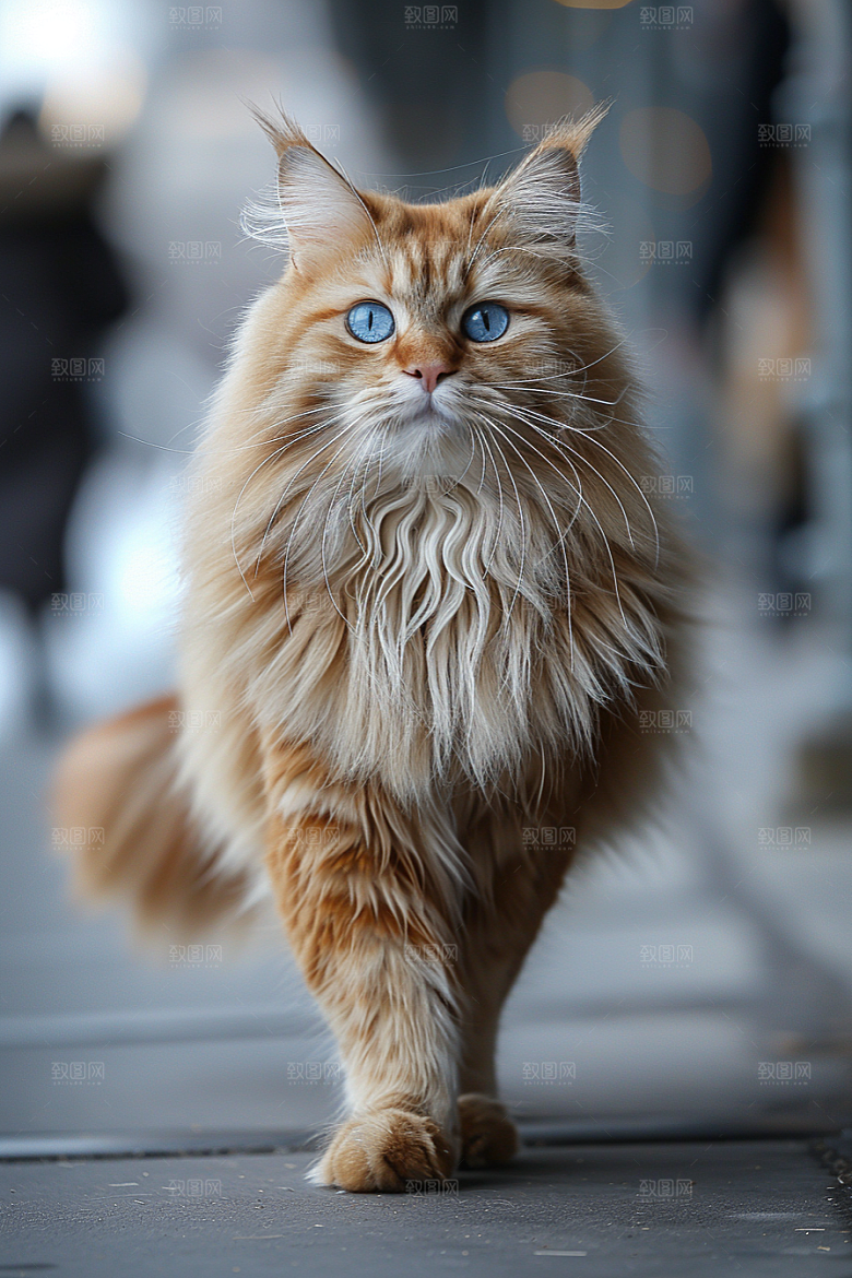 缅因猫高清毛茸茸摄影图