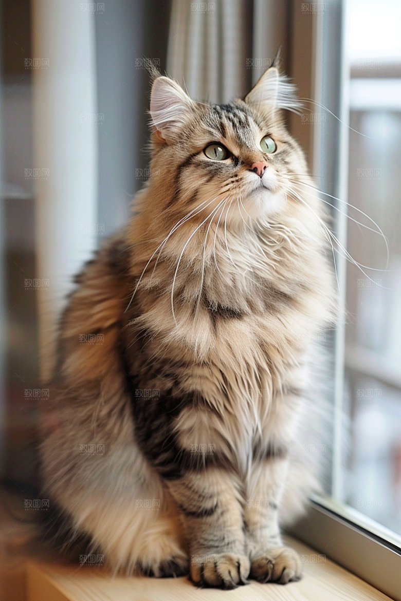 缅因猫可爱小动物摄影图