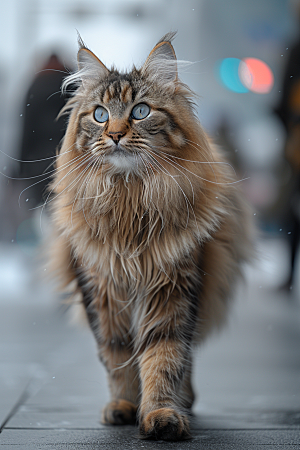 缅因猫长毛猫品种猫摄影图