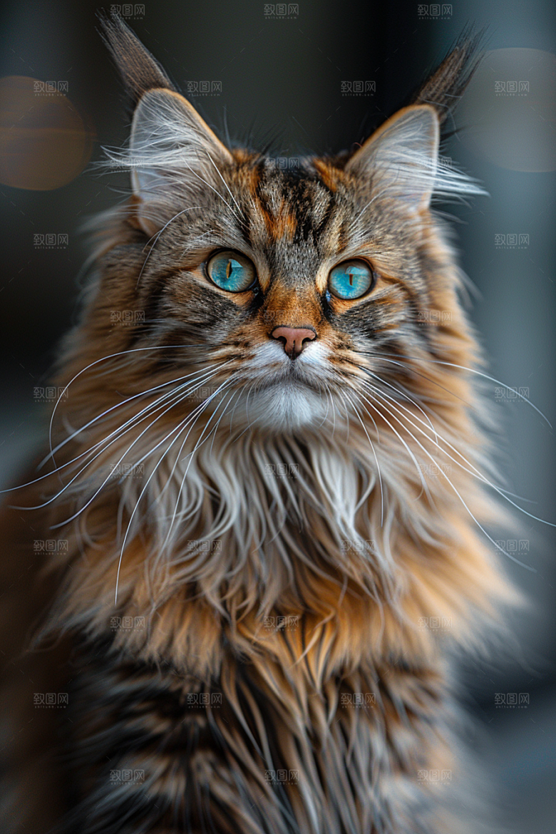 缅因猫宠物猫毛茸茸摄影图