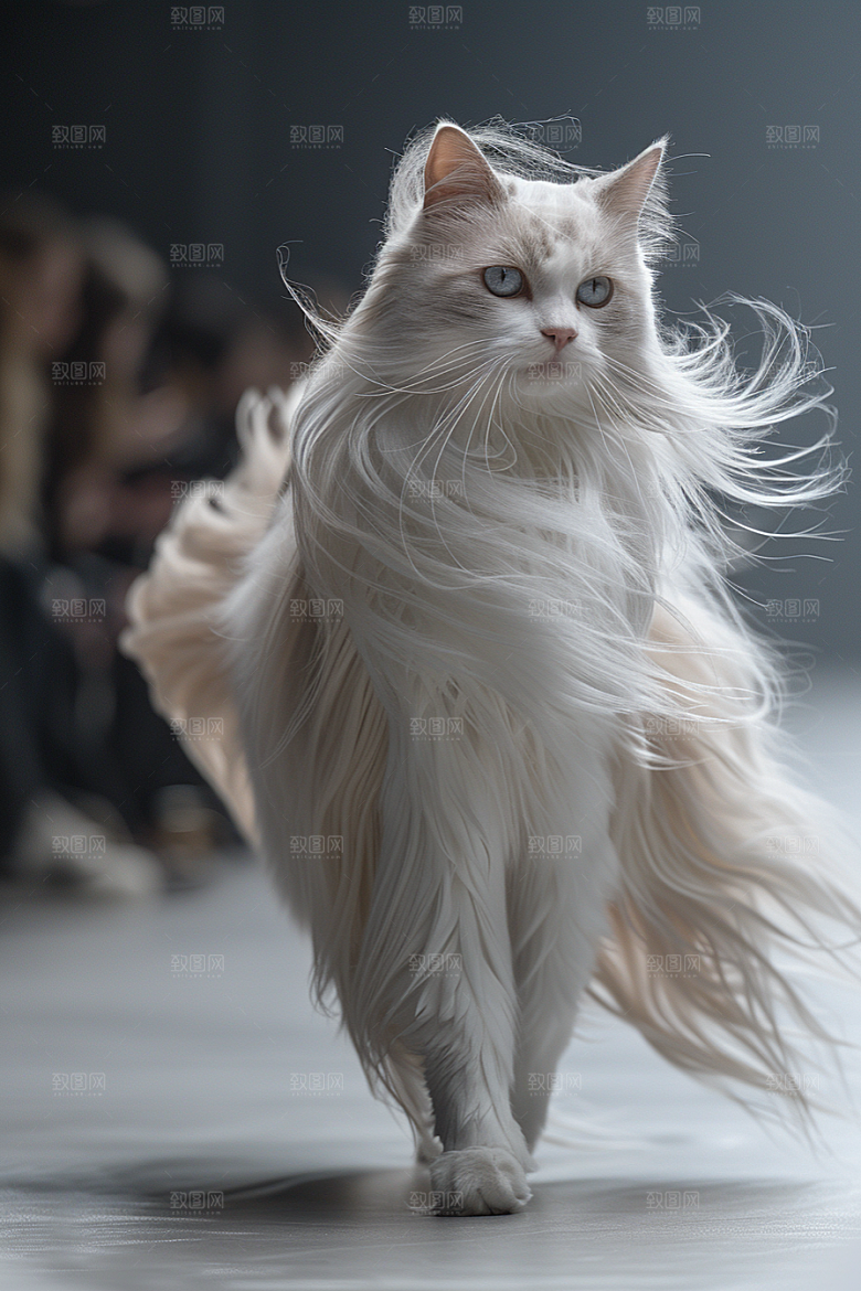 缅因猫陪伴高清摄影图
