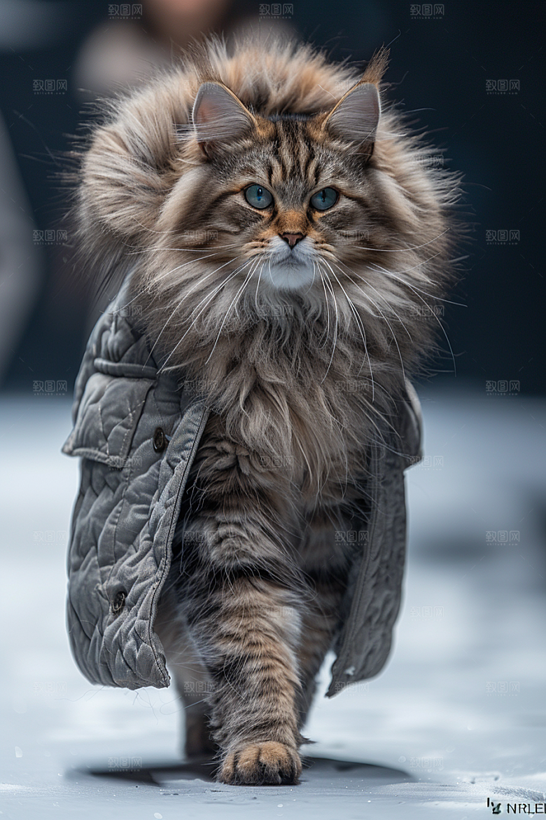 缅因猫高清小动物摄影图