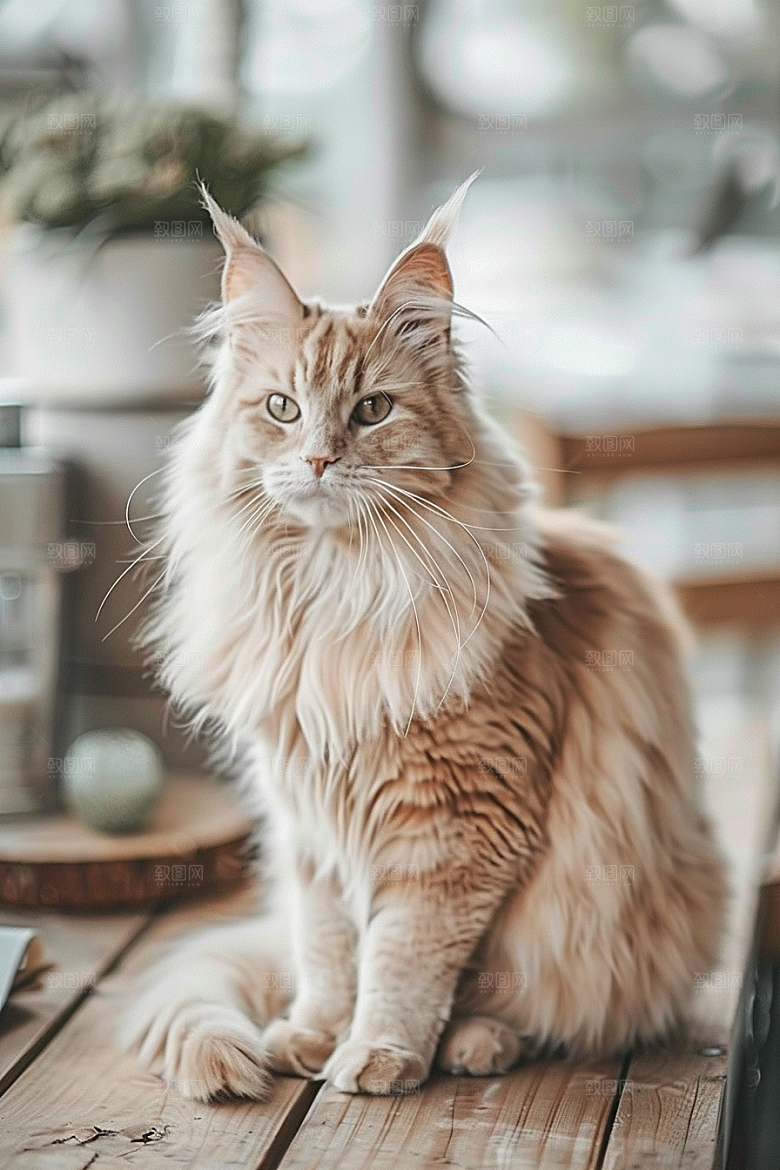 缅因猫小动物毛茸茸摄影图