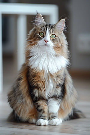 缅因猫宠物猫毛茸茸摄影图