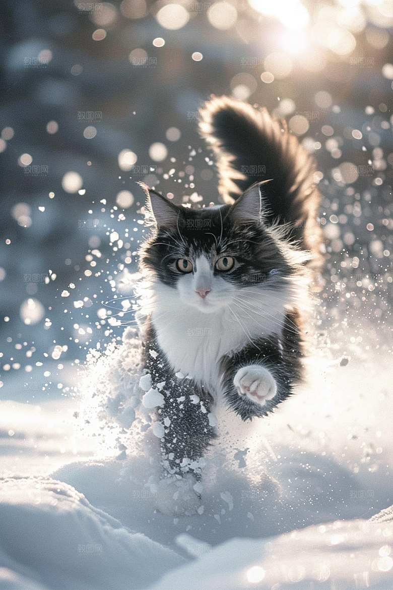 缅因猫养宠小动物摄影图