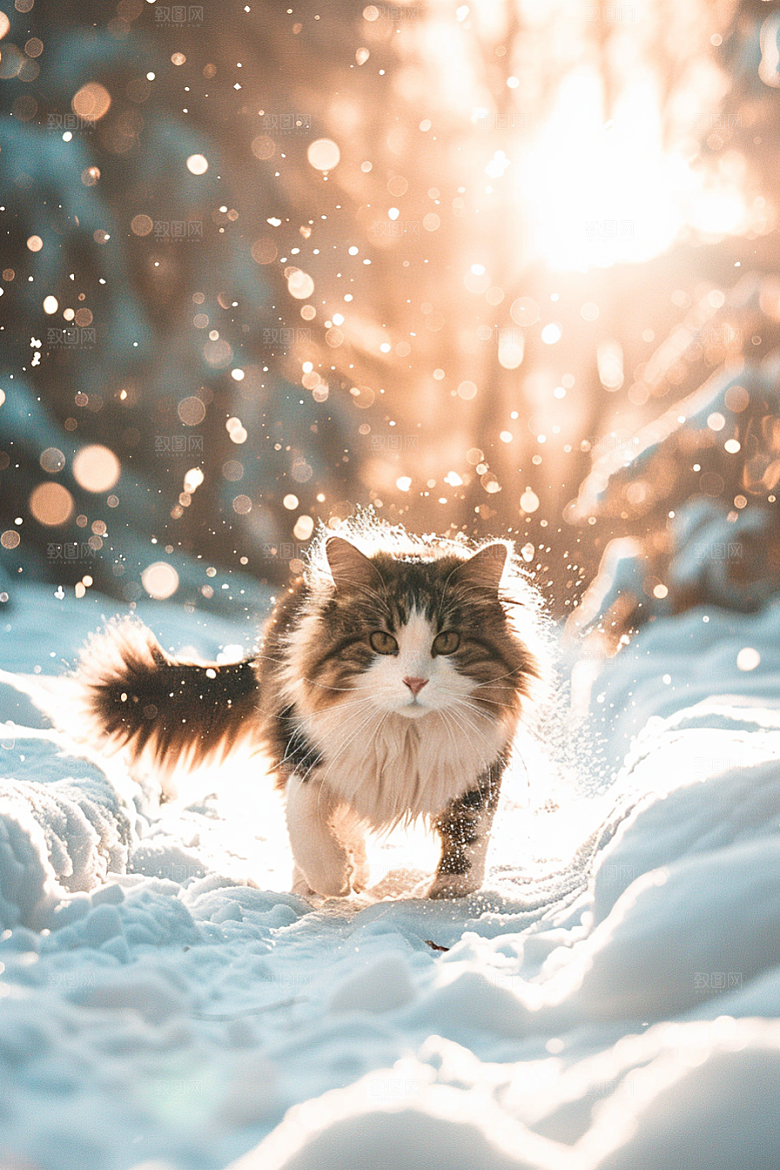 缅因猫高清可爱摄影图